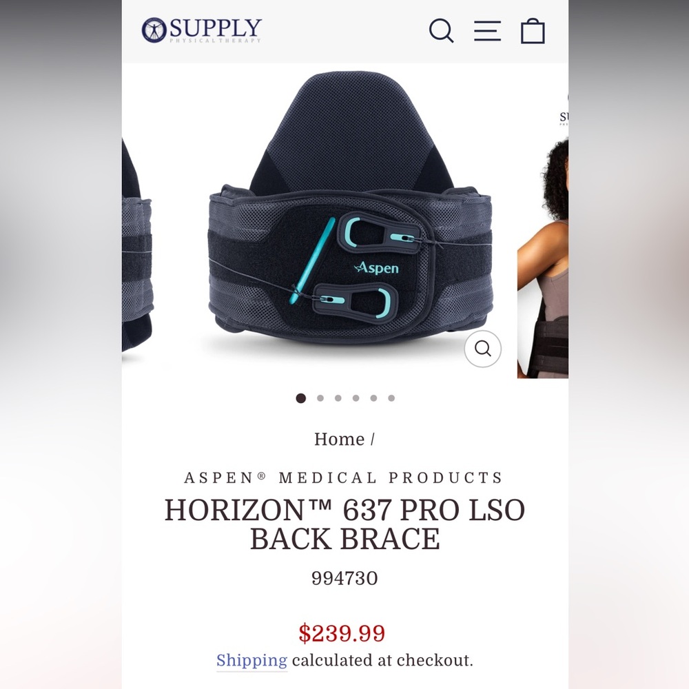 Aspen Orthopedic Back Brace - Black